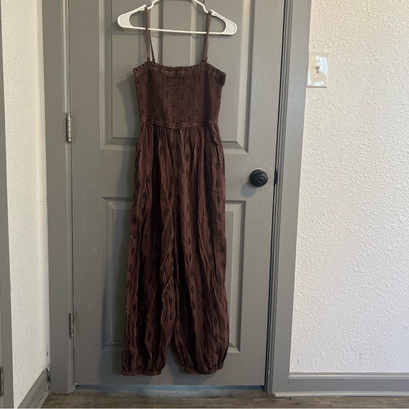 By Anthropologie Brown Patterned Jumpsuit - Picture 2 of 7